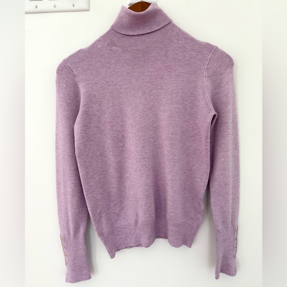 ZARA Women Top Lavender Turtleneck Sweater Top Long Sleeve Layer Size S